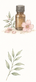 精油と花のイラスト